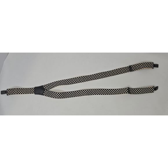 Vintage Boys Black and White Checkered Suspenders Adjustable 20" to 30" Clips - Picture 2 of 10